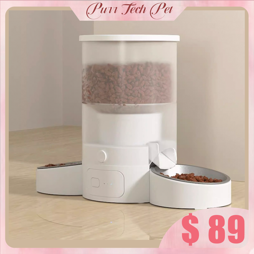 Purrtechpet Automatic Pet Feeder Two Bowl