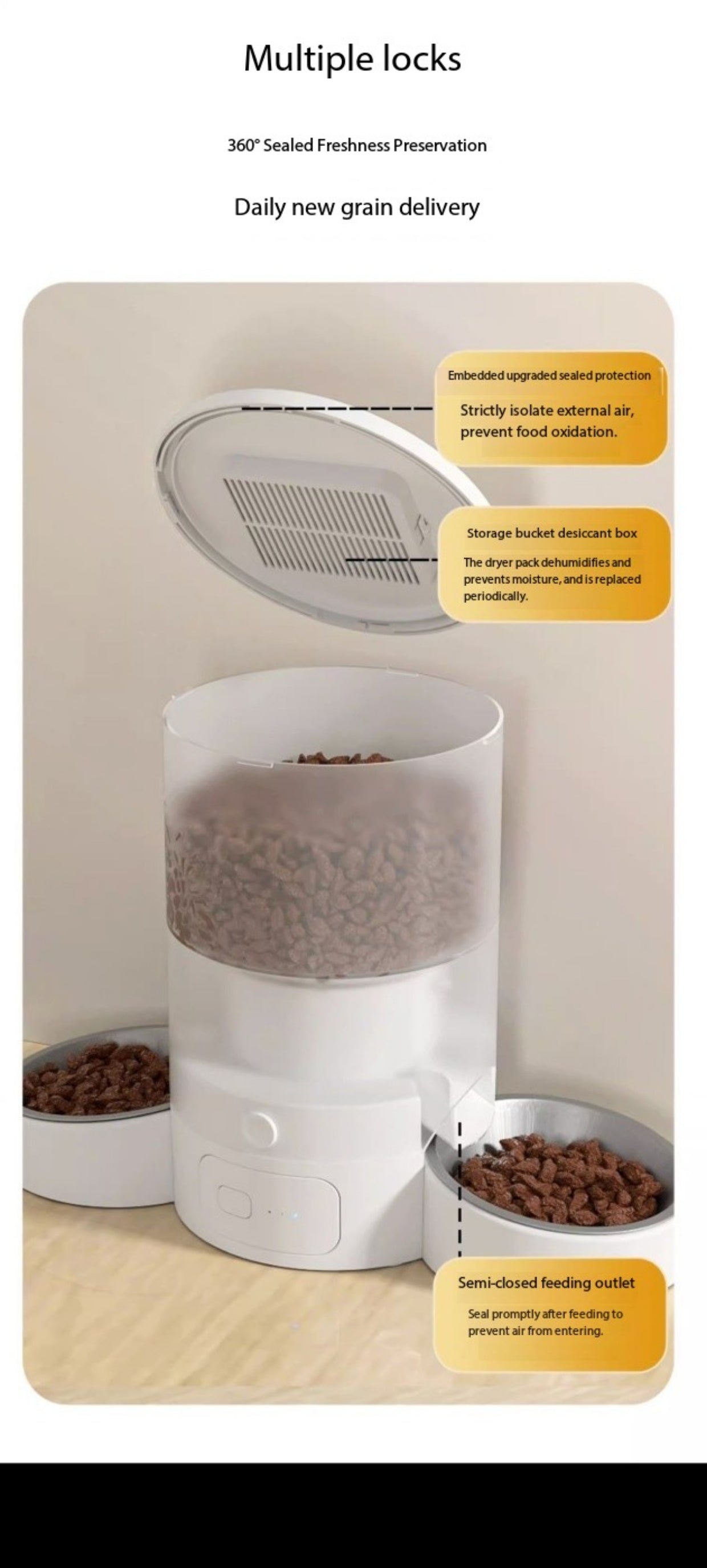 Purrtechpet Automatic Pet Feeder Two Bowl