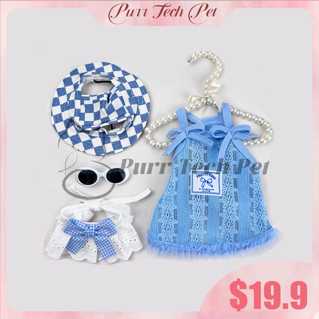 Purrtechpet Pet Cats and Dogs Fashion Clothing Set 4in1
