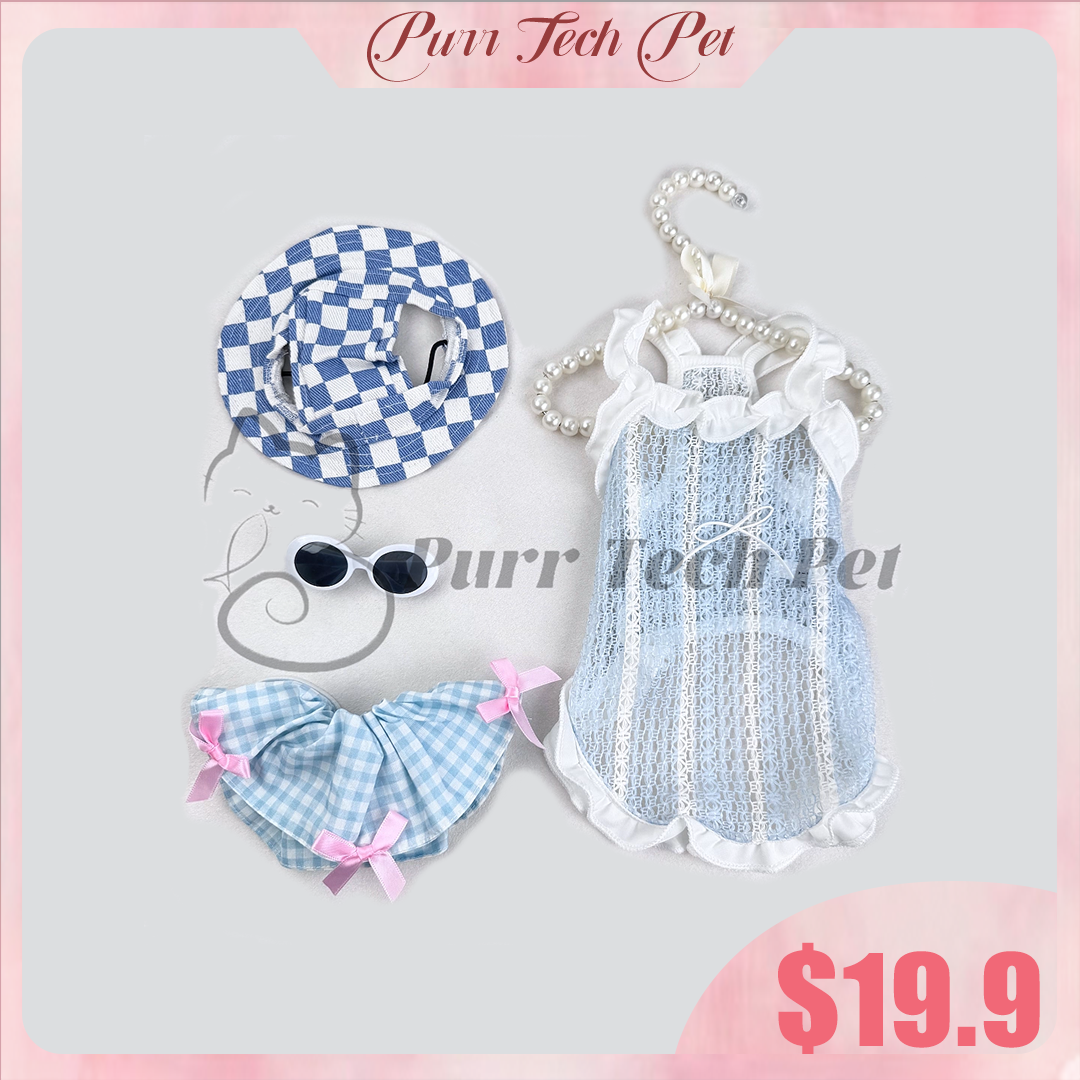 Purrtechpet Pet Cats and Dogs Fashion Clothing Set 4in1