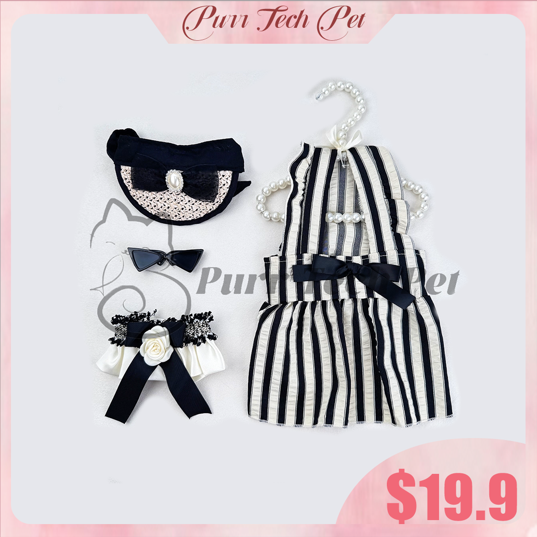 Purrtechpet Pet Cats and Dogs Fashion Clothing Set 4in1