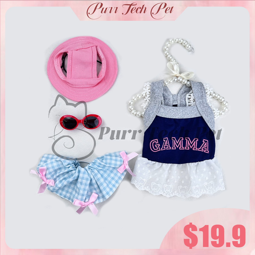 Purrtechpet Pet Cats and Dogs Fashion Clothing Set 4in1