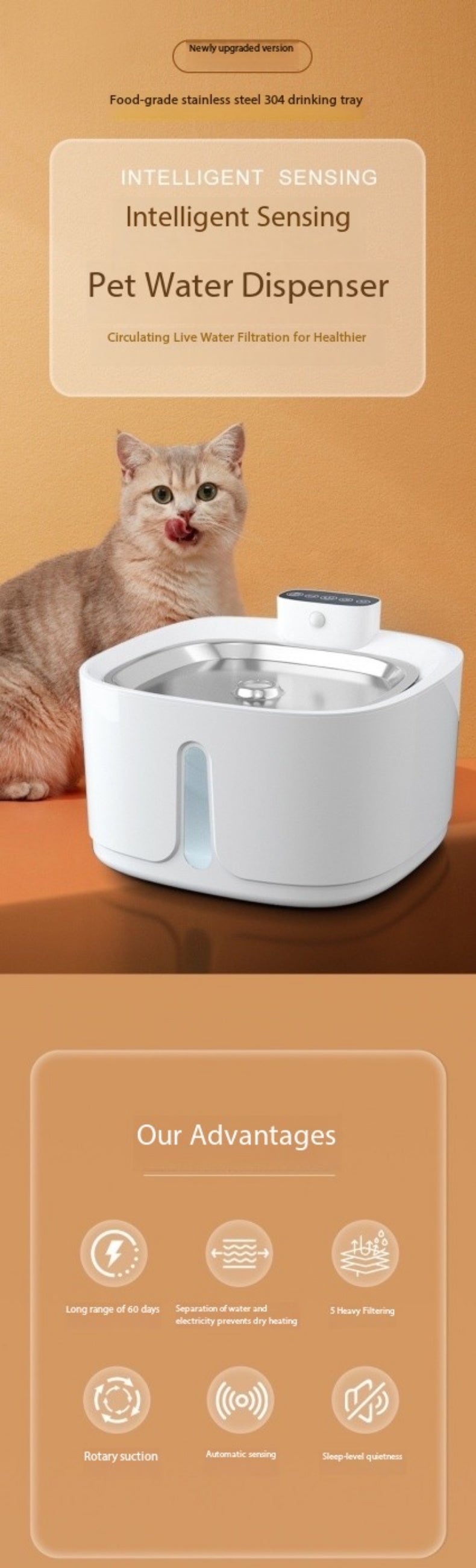 Purrtechpet Pet Cats and Dogs Automatic Water Feeder