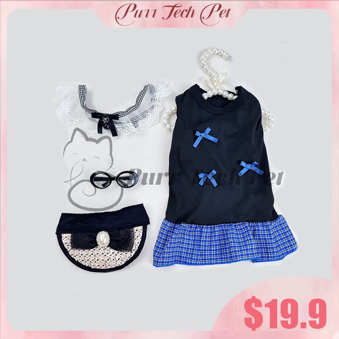 Purrtechpet Pet Cats and Dogs Fashion Clothing Set 4in1