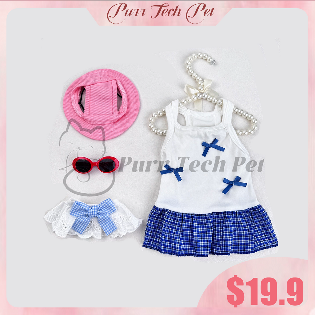 Purrtechpet Pet Cats and Dogs Fashion Clothing Set 4in1
