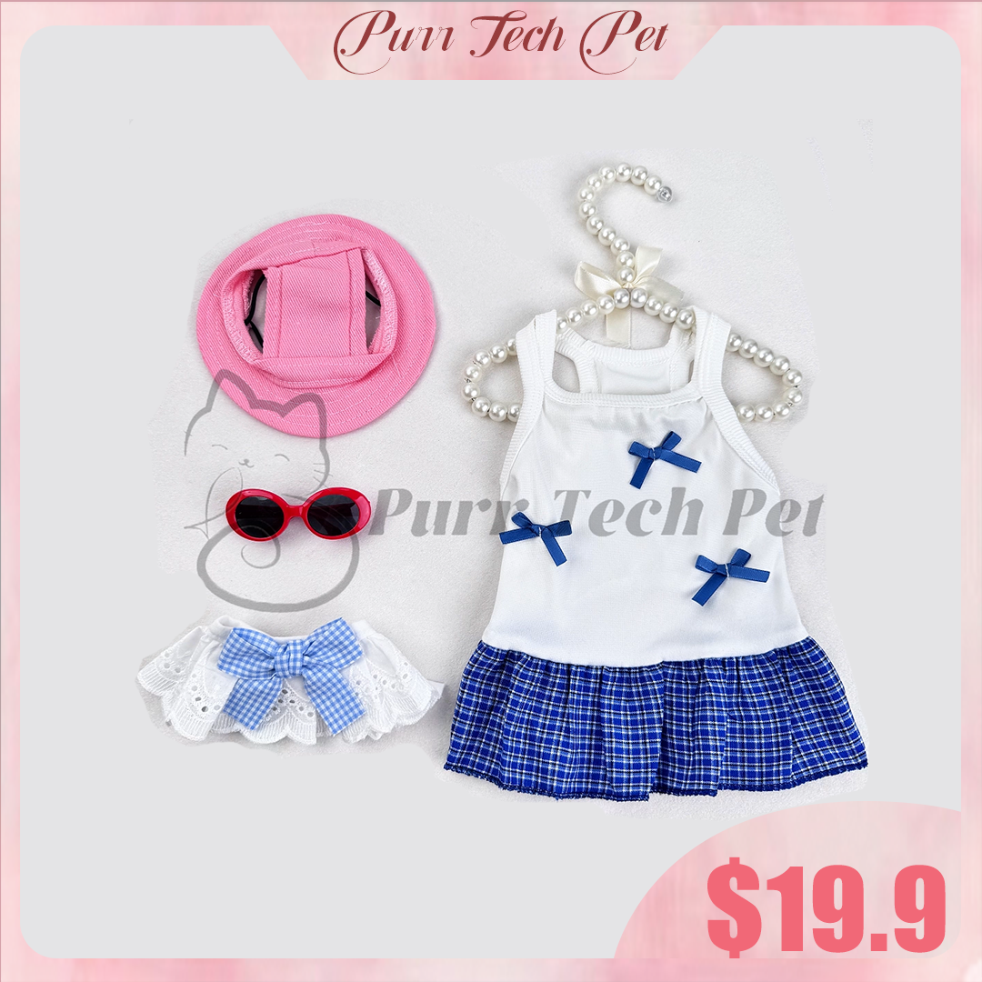 Purrtechpet Pet Cats and Dogs Fashion Clothing Set 4in1