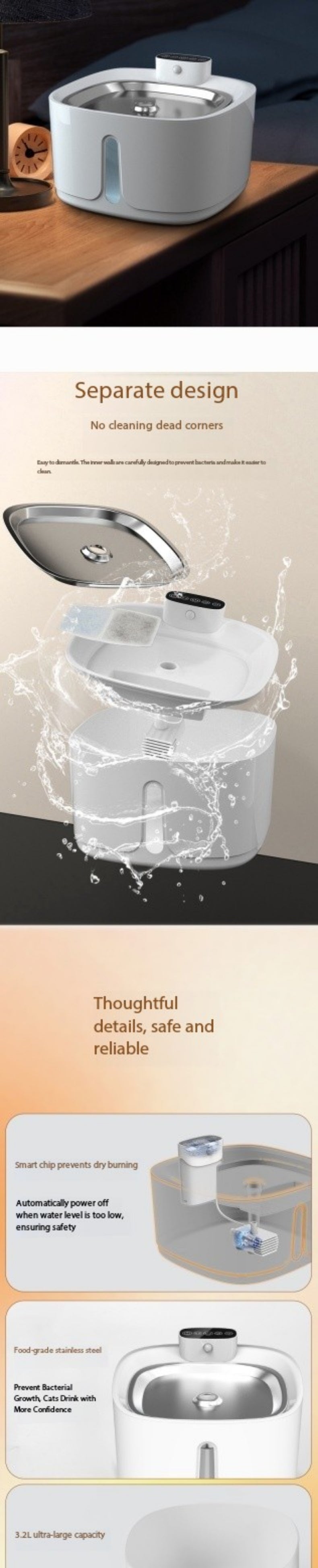 Purrtechpet Pet Cats and Dogs Automatic Water Feeder