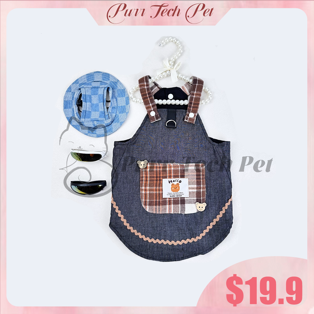 Purrtechpet Pet Cats and Dogs Fashion Clothing Set 4in1